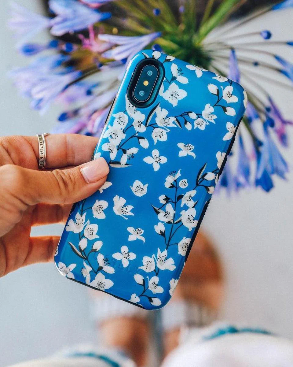 Floral Forest | Blue Cherry Blossom Floral Case - Image 49