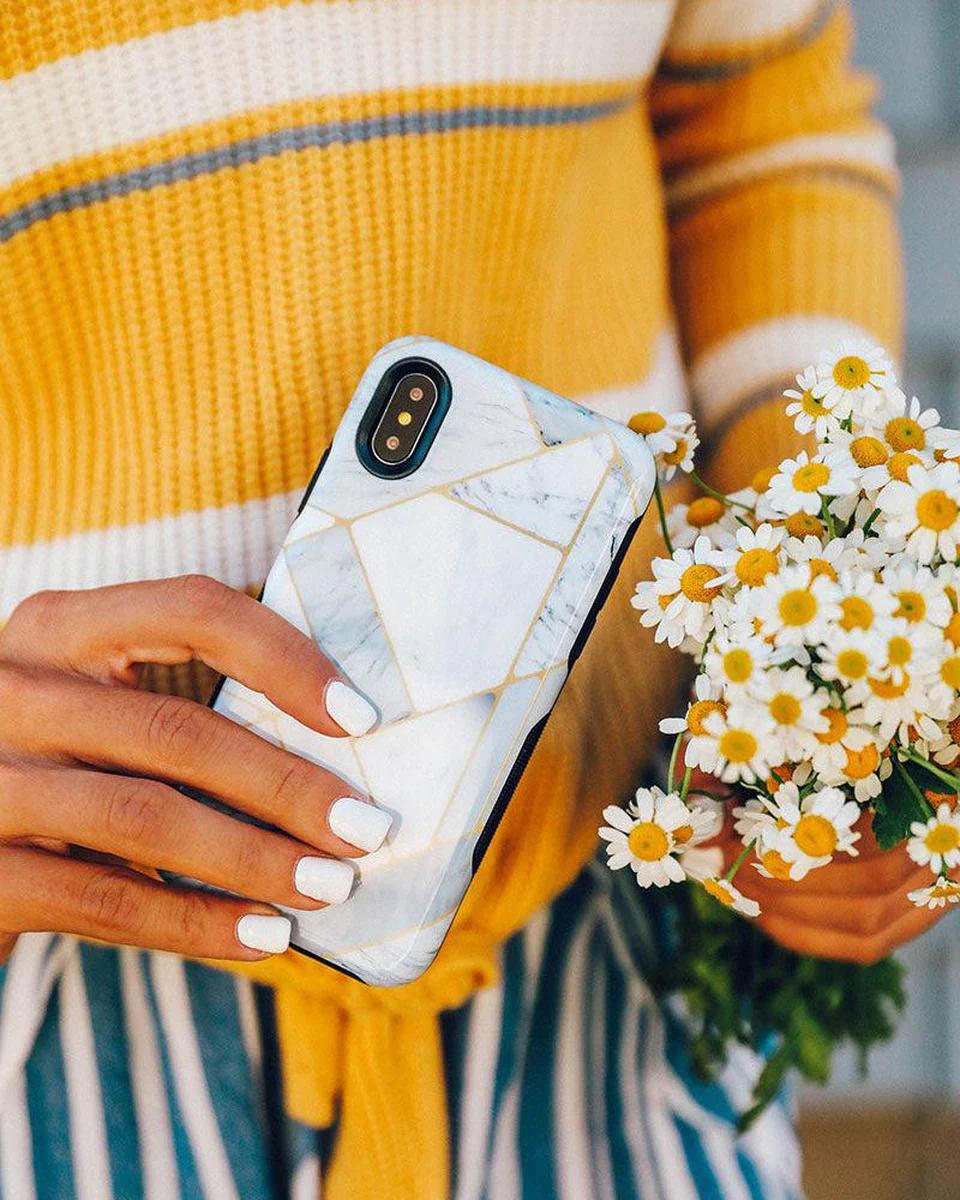 Sharp Lines | Geo White and Gold Marble Case - Image 49