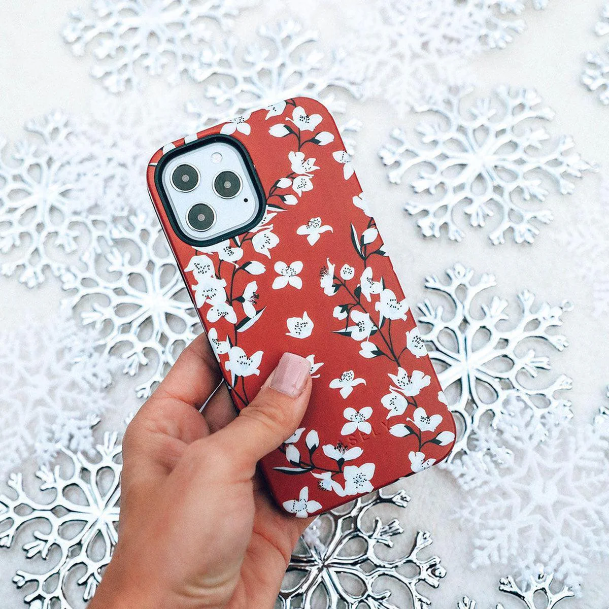 Floral Forest | Red Cherry Blossom Floral Case - Image 51