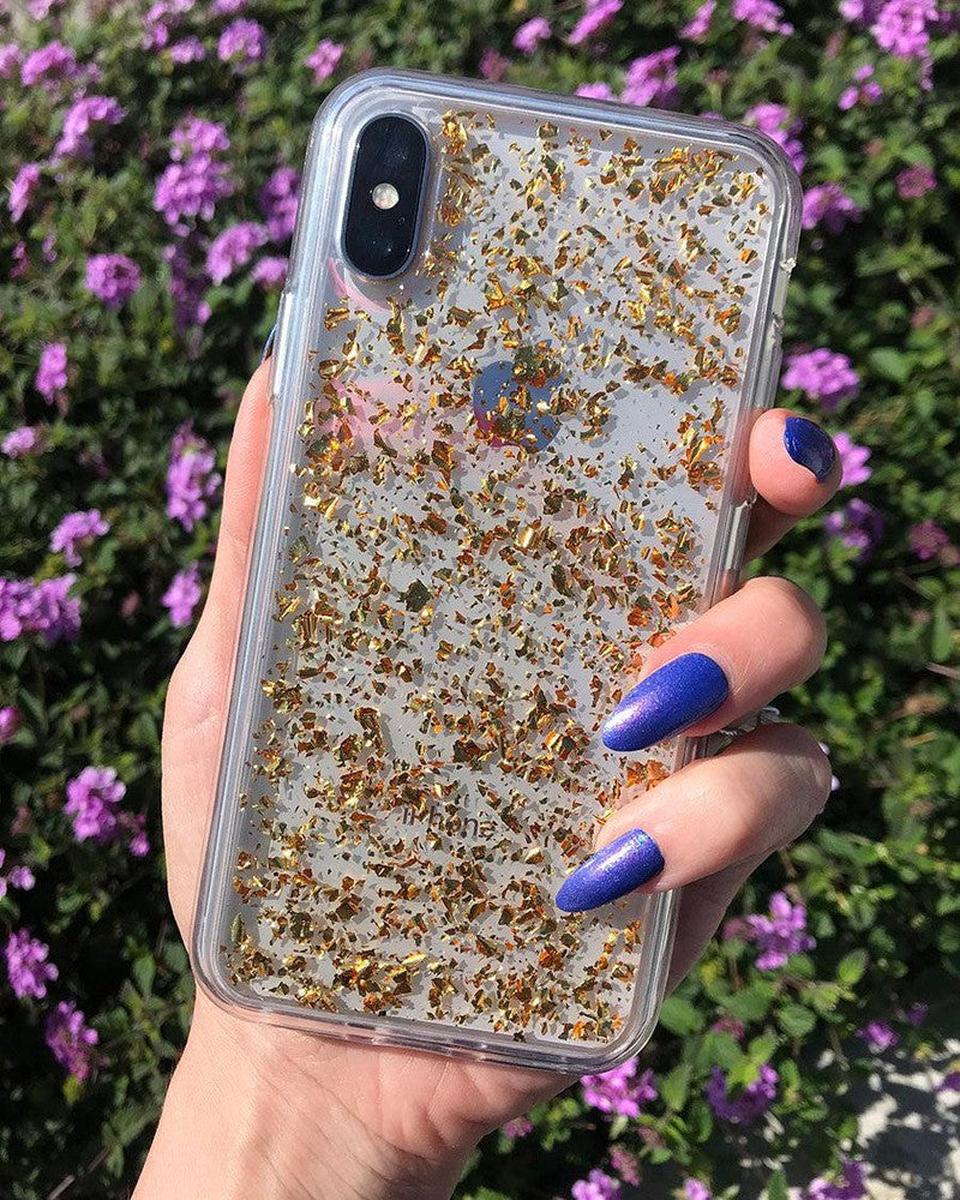 Morning Sparkle | Rose and Gold Flaked Clear Case - Image 21