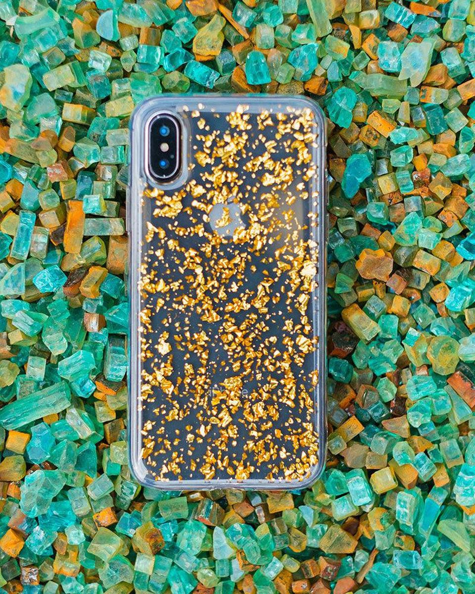 Morning Sparkle | Rose and Gold Flaked Clear Case - Image 23