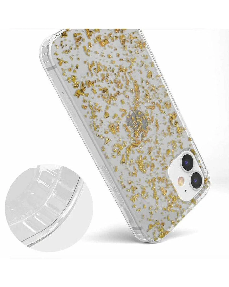 Morning Sparkle | Rose and Gold Flaked Clear Case - Image 27