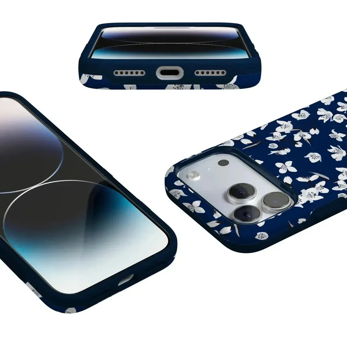 Floral Forest | Navy Cherry Blossom Floral Case - Image 10