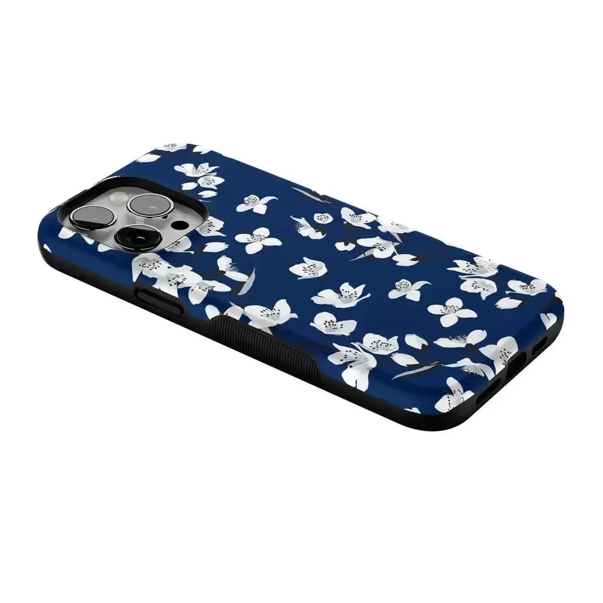 Floral Forest | Navy Cherry Blossom Floral Case - Image 107