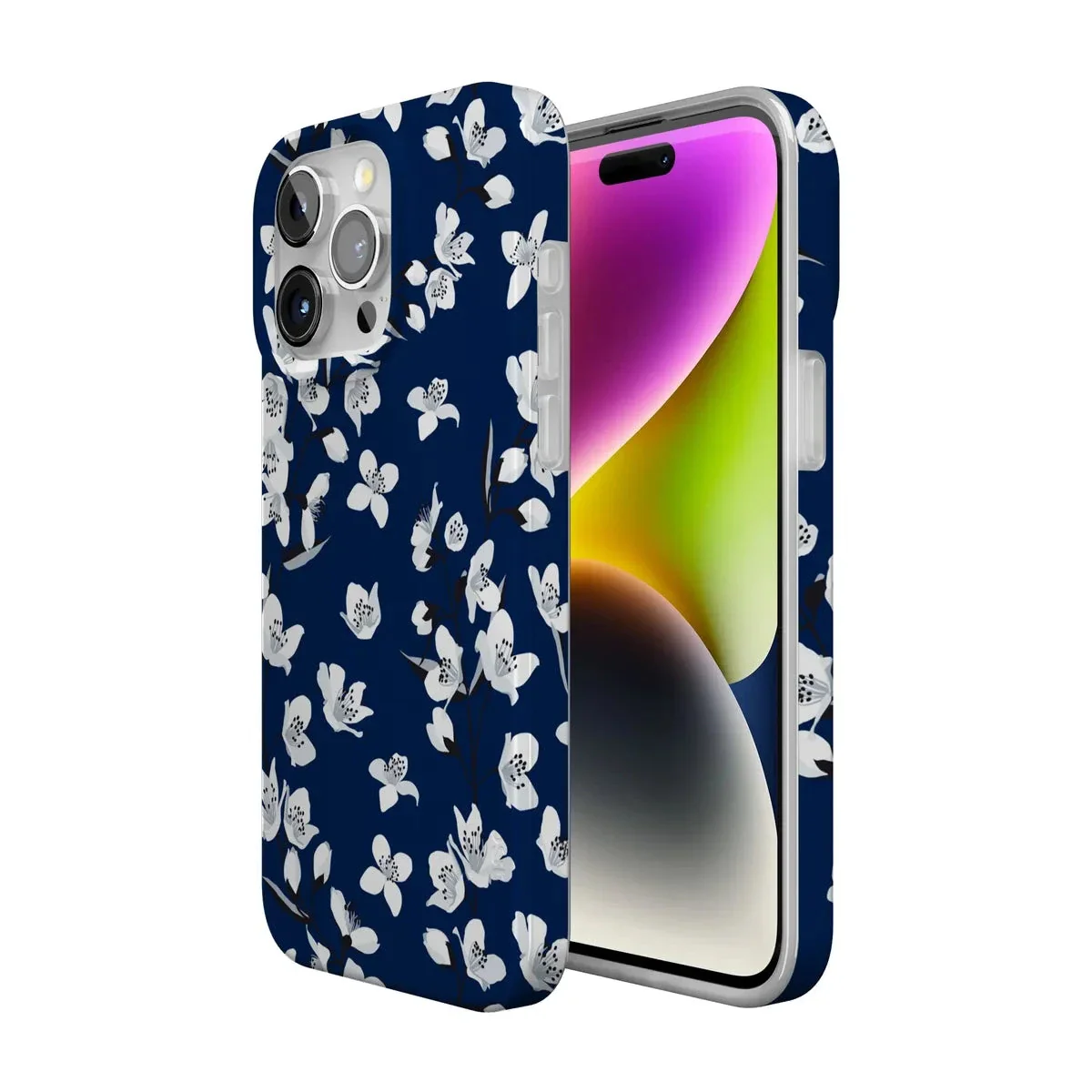 Floral Forest | Navy Cherry Blossom Floral Case - Image 133