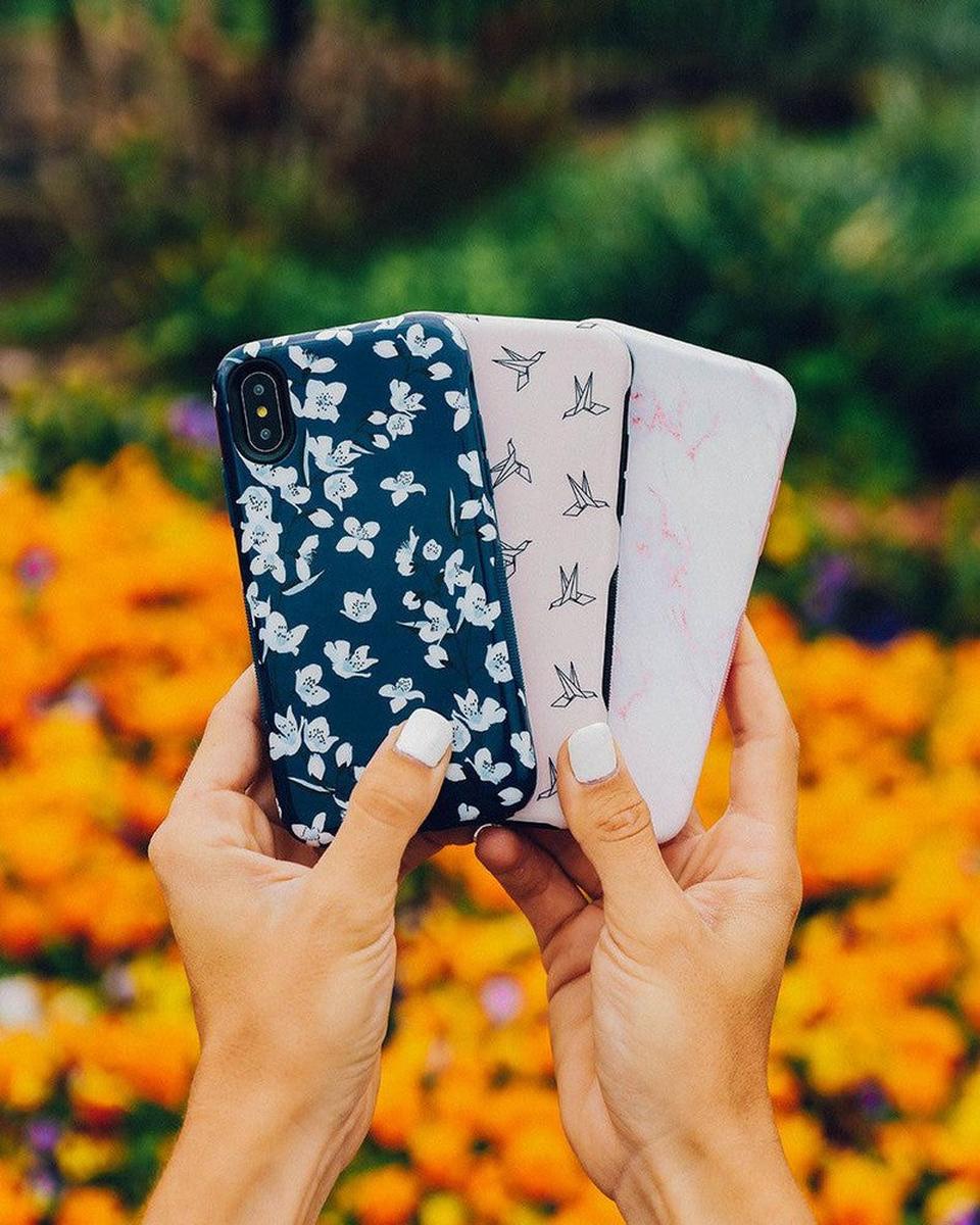 Floral Forest | Navy Cherry Blossom Floral Case - Image 67