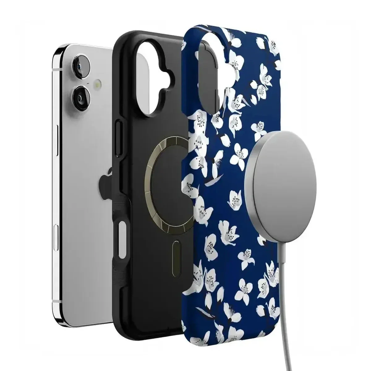 Floral Forest | Navy Cherry Blossom Floral Case - Image 72