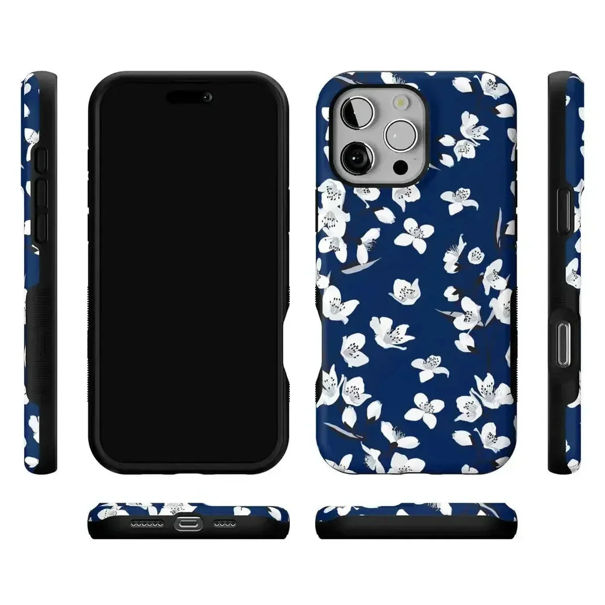 Floral Forest | Navy Cherry Blossom Floral Case - Image 85