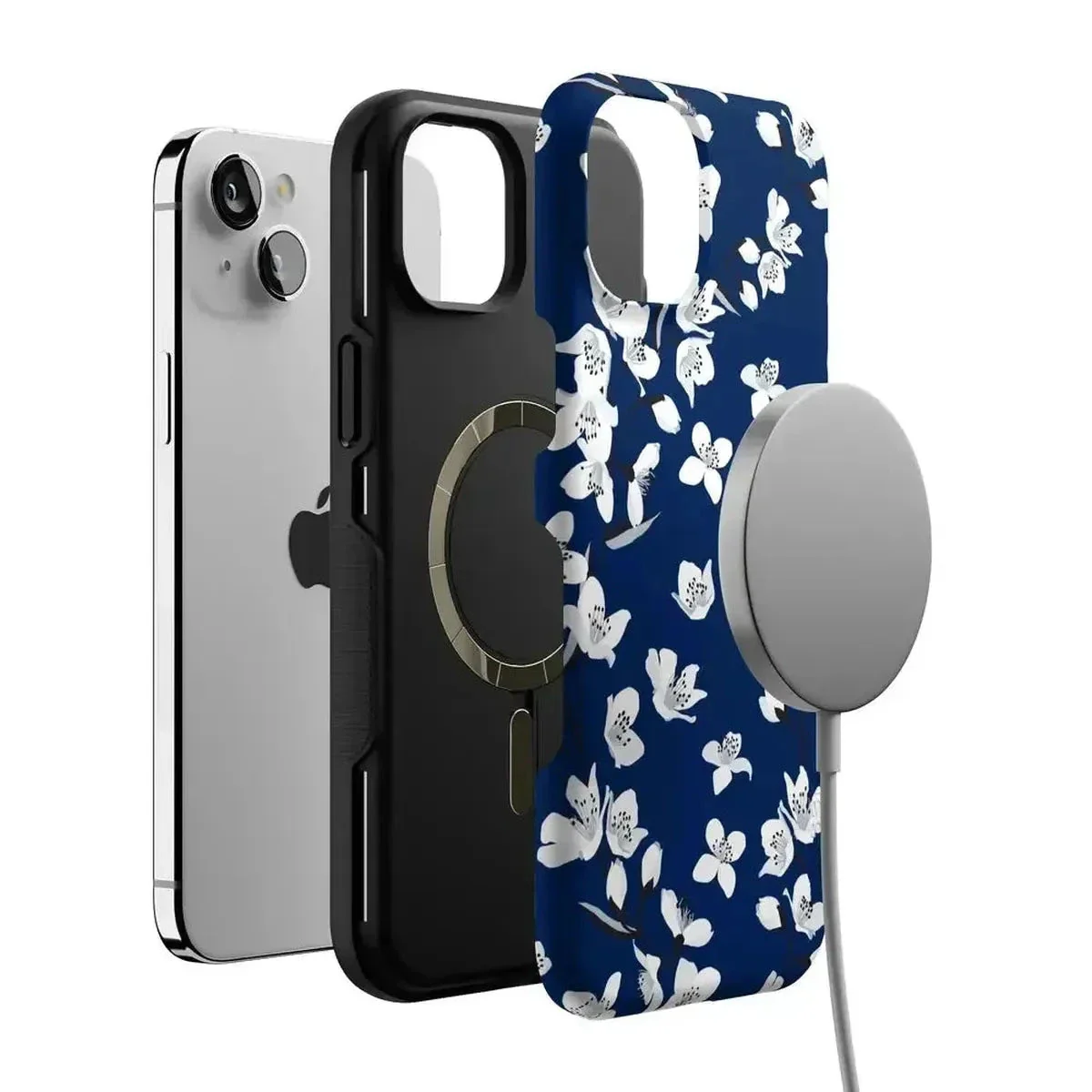 Floral Forest | Navy Cherry Blossom Floral Case - Image 92
