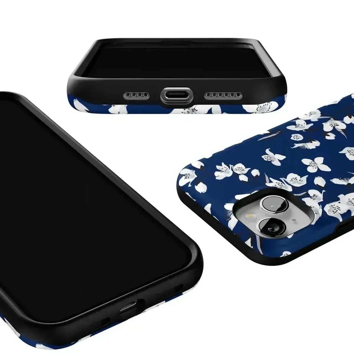 Floral Forest | Navy Cherry Blossom Floral Case - Image 94
