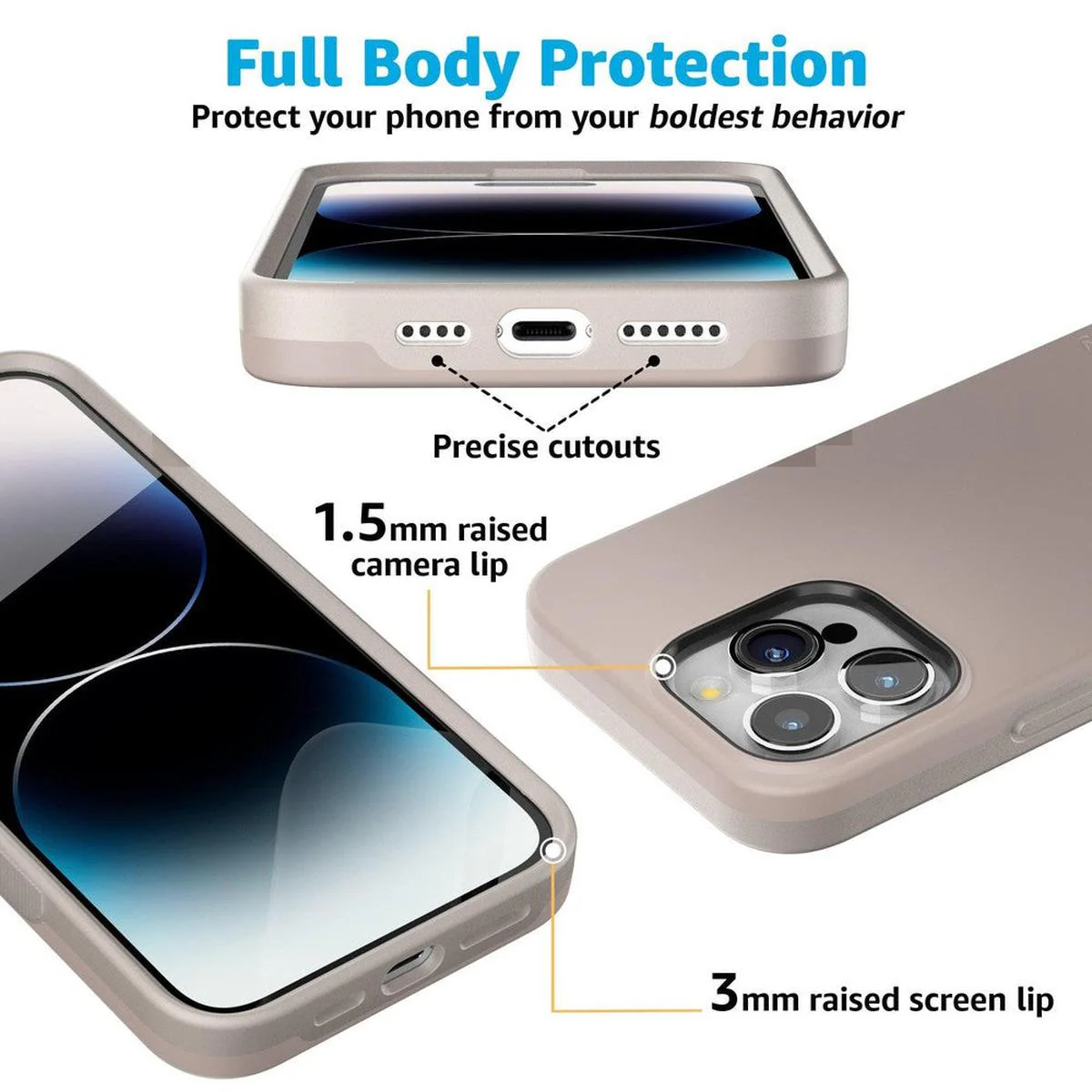 Taupe on Nude | Ultra-Protective Bold Case - Image 17
