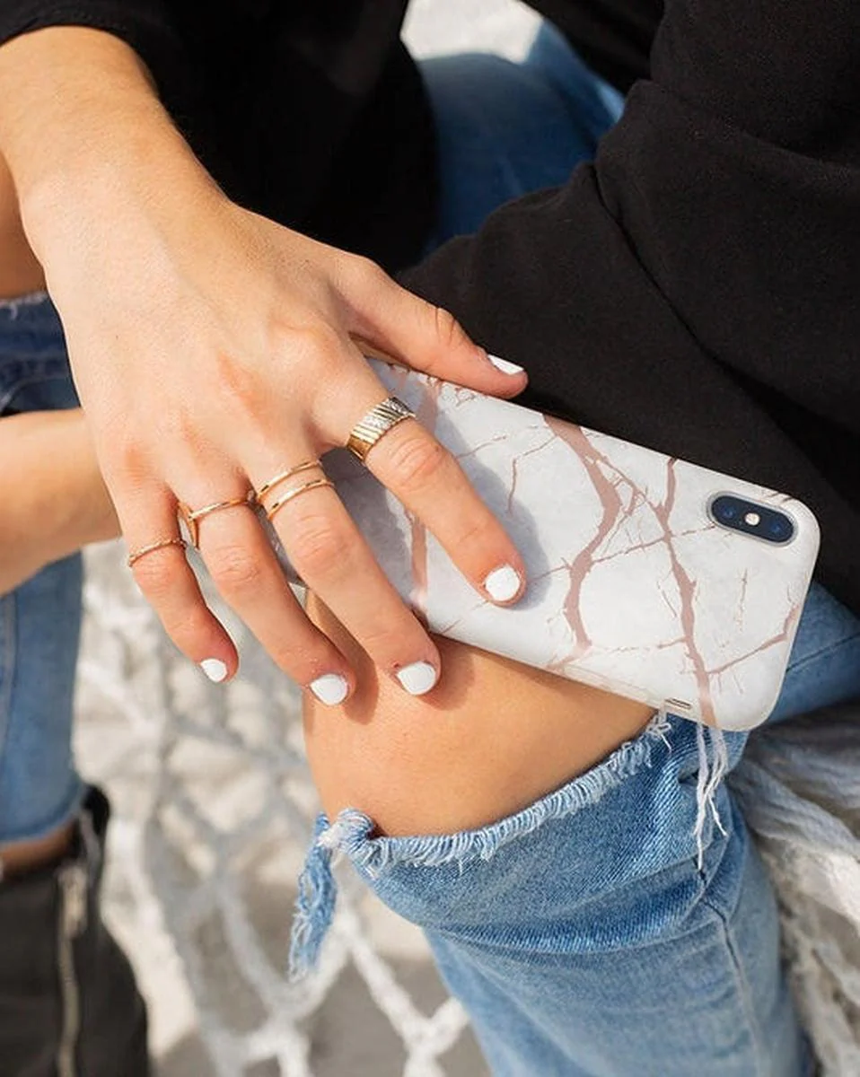 Touch of Lavender | Lavender Gray & Rose Gold Marble Case - Image 28